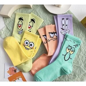 SpongeBob SquarePants Character Socks 5 Set - One Size - Vibrant Colors